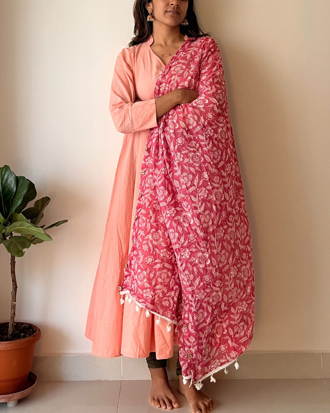 Wrap & Roll Duppata | Candy Pink