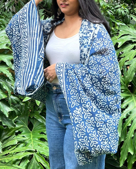 dupatta, indigo dupatta, kimono, cotton dupatta, indigo cotton dupatta