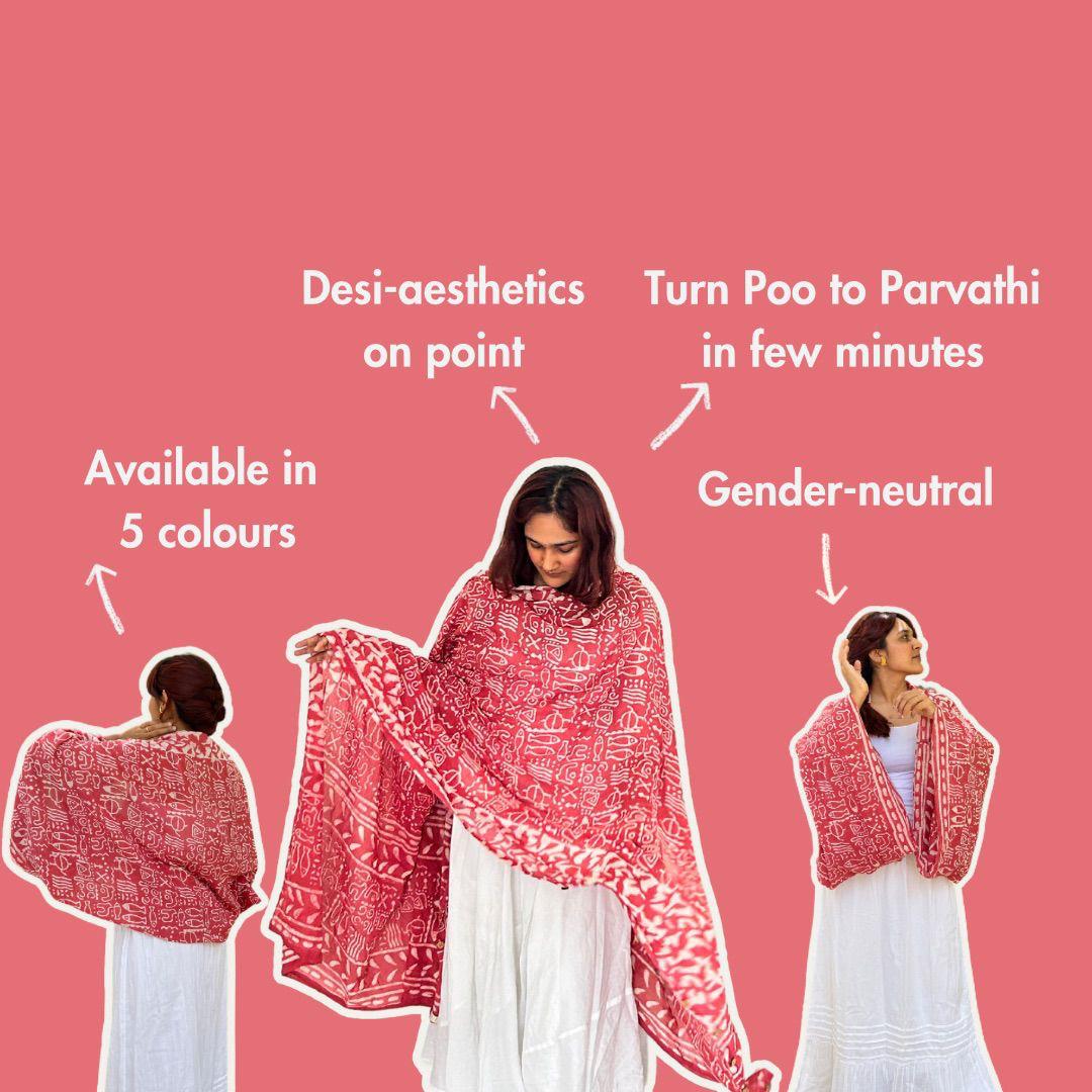 Wrap & Roll Dupatta (Peach) | Naina