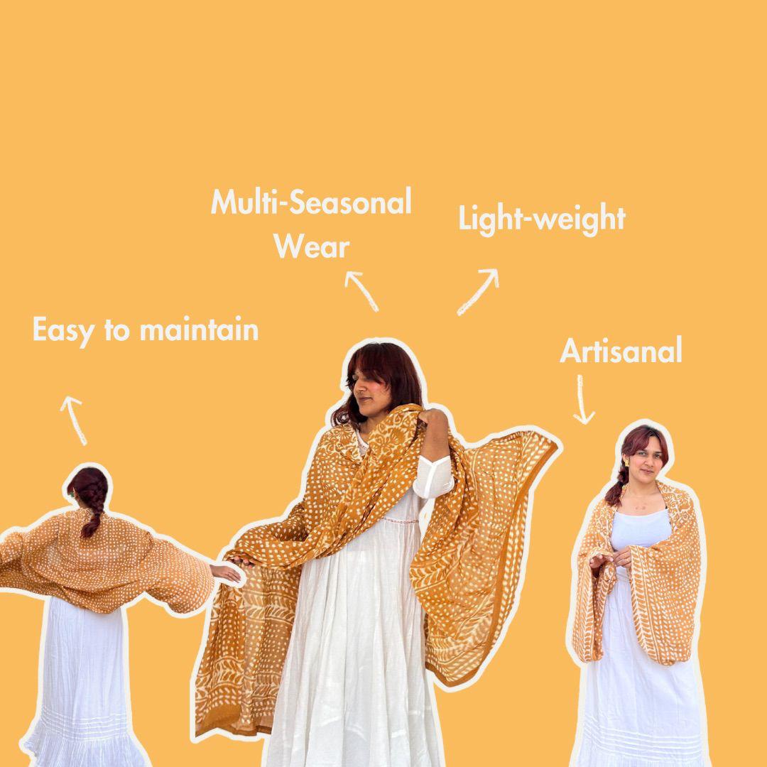 Wrap & Roll Dupatta (Mustard) | Geet