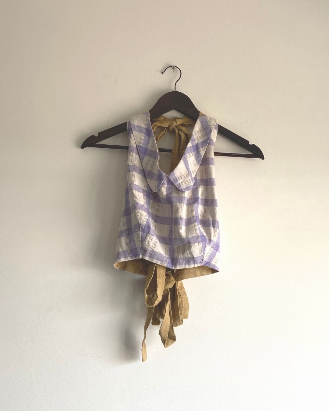 Halter neck cotton reversible top | Checks and Brown ulta