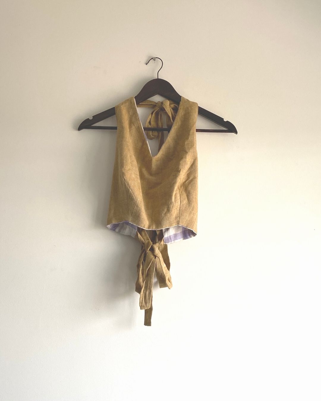 Halter neck cotton reversible top | Checks and Brown ulta