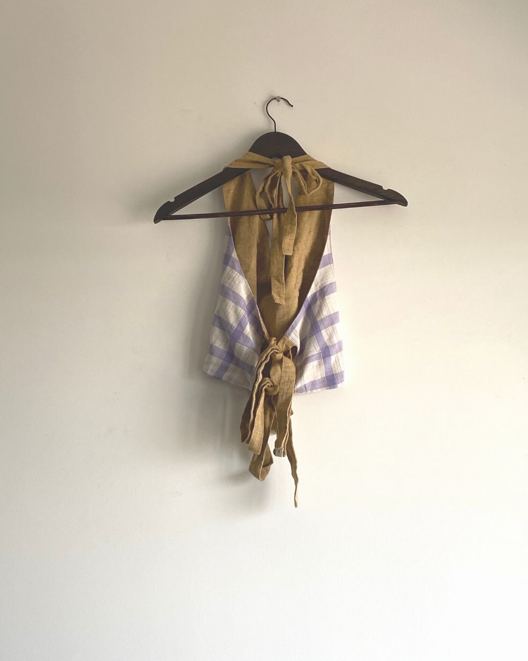 Halter neck cotton reversible top | Checks and Brown ulta