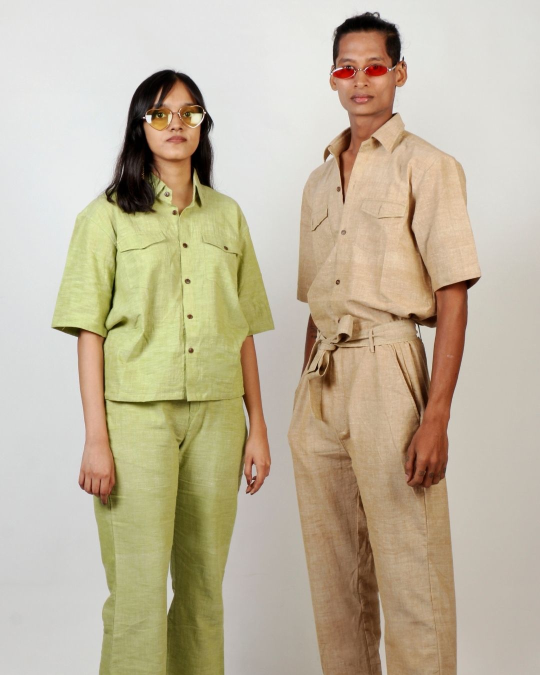 Handwoven cotton shirt and trousers set (2 pcs)