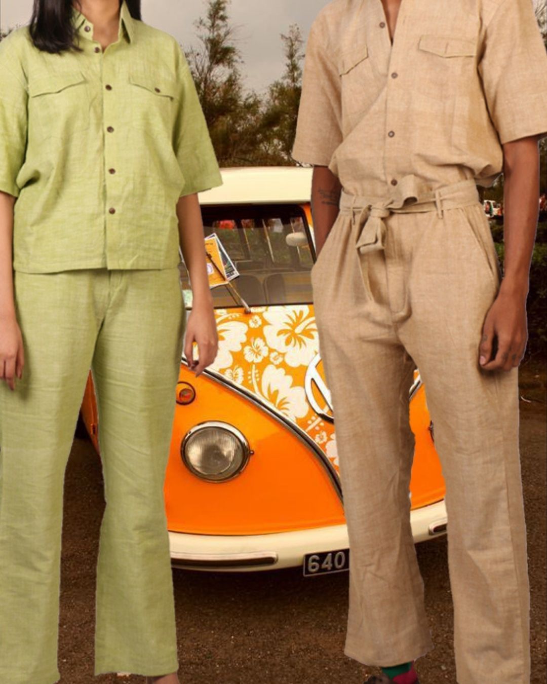 Handwoven cotton shirt and trousers set (2 pcs)