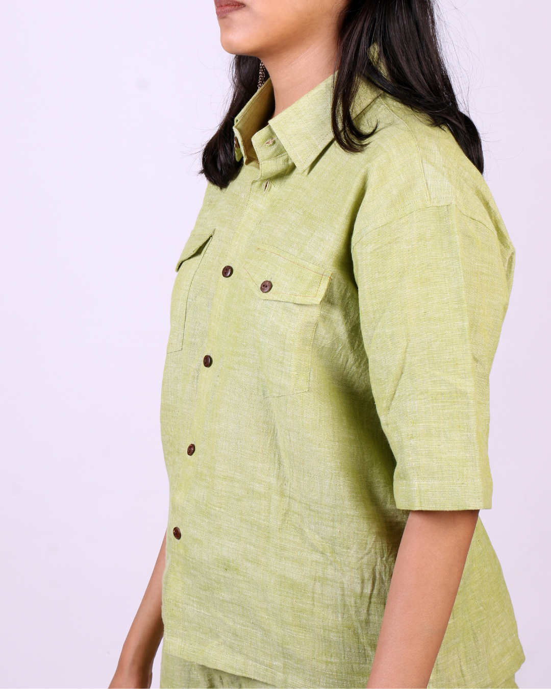 Green/Brown cotton shirt