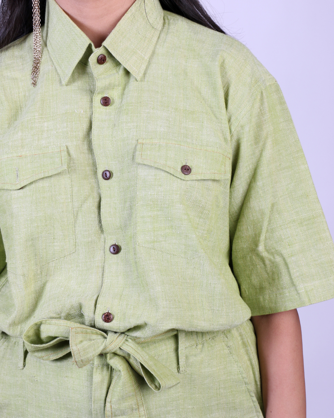Green/Brown cotton shirt