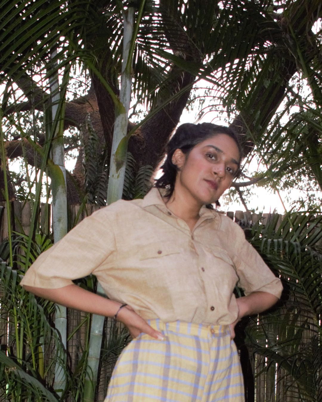 Green/Brown cotton shirt