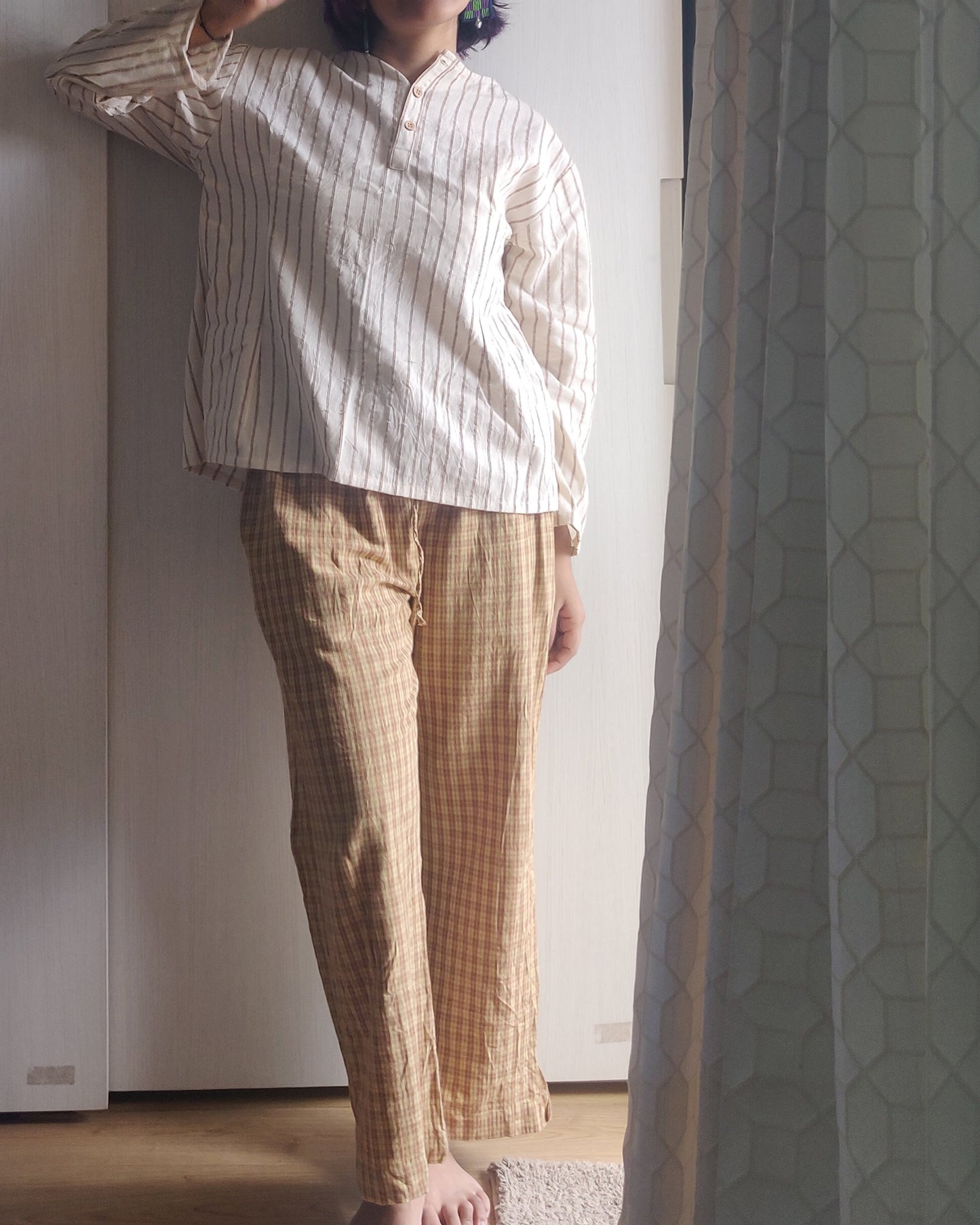 Handwoven cotton checks pyjamas/trousers
