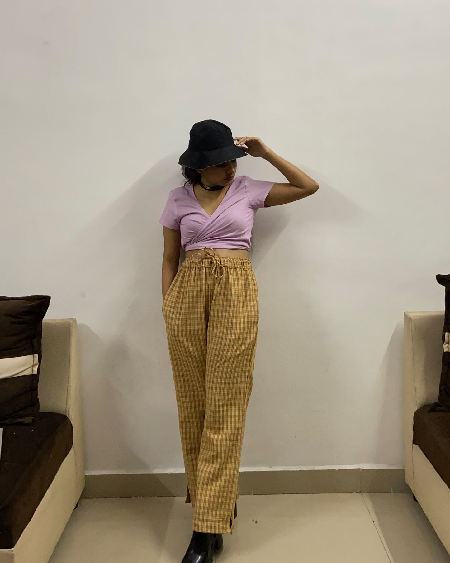 Handwoven cotton checks pyjamas/trousers