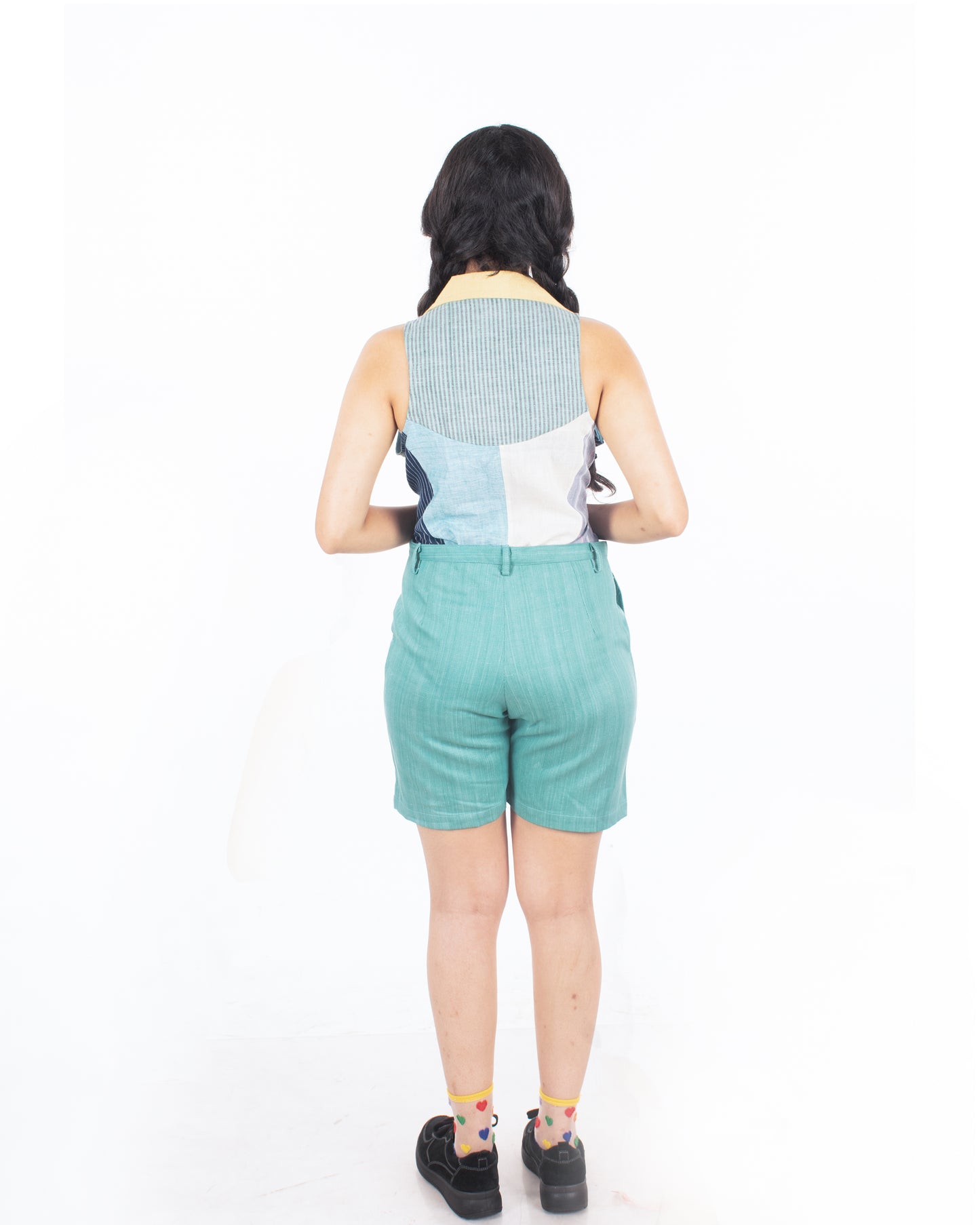 Mojito Upcycled Teal denim shorts