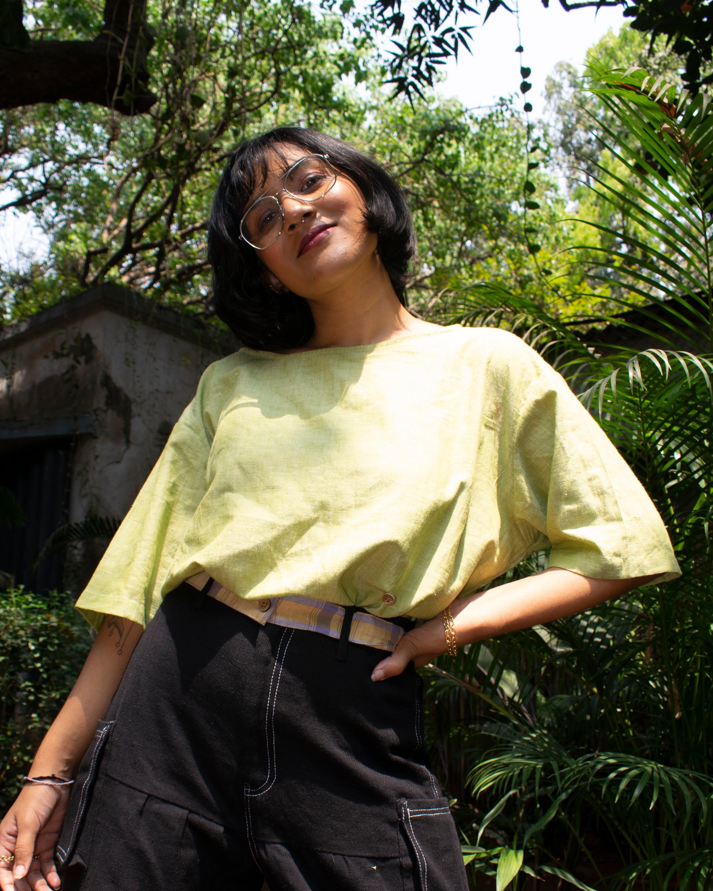 Green cotton tunic
