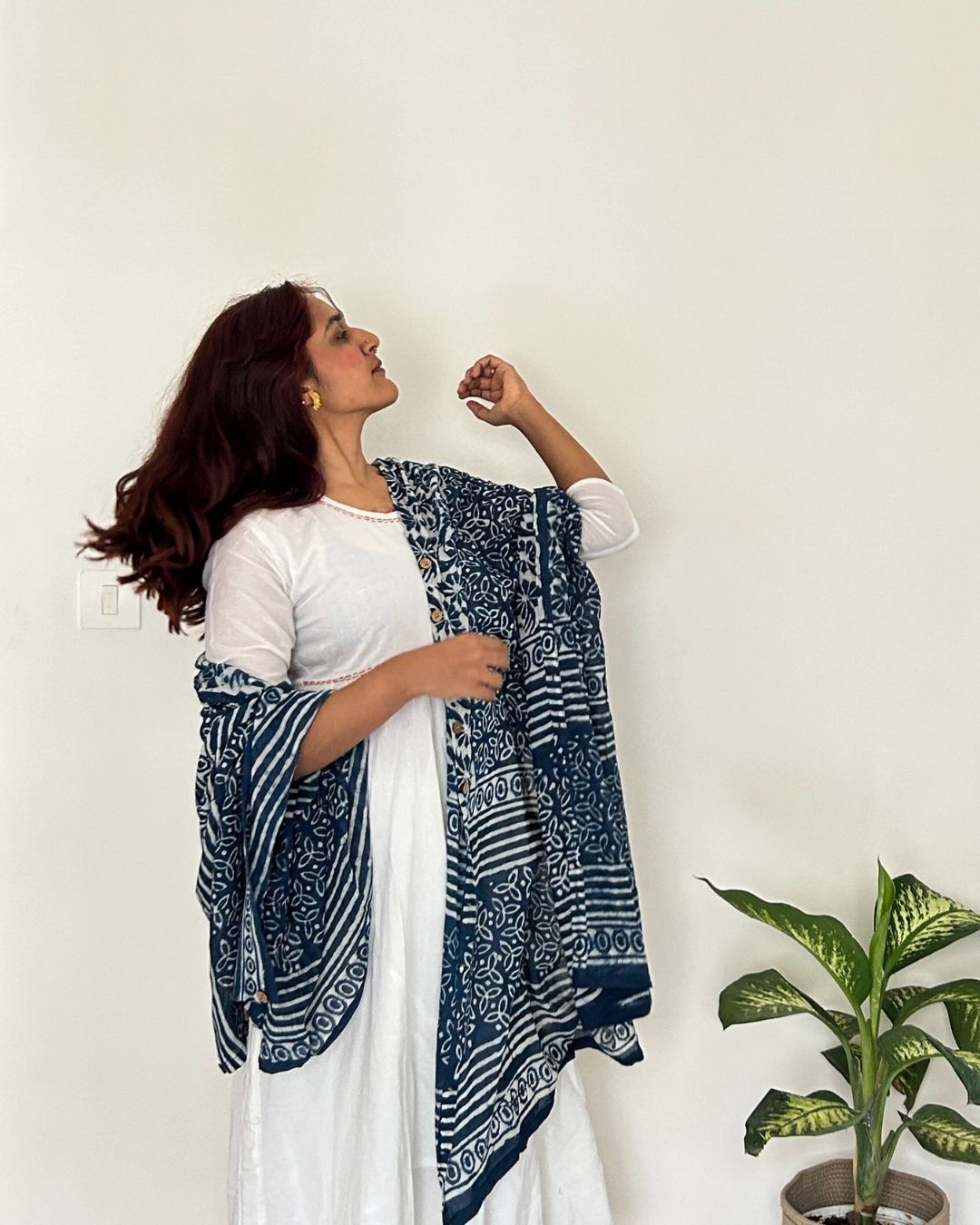 dupatta, indigo dupatta, kimono, cotton dupatta, indigo cotton dupatta 