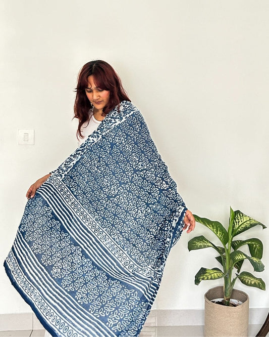 dupatta, indigo dupatta, kimono, cotton dupatta, indigo cotton dupatta 