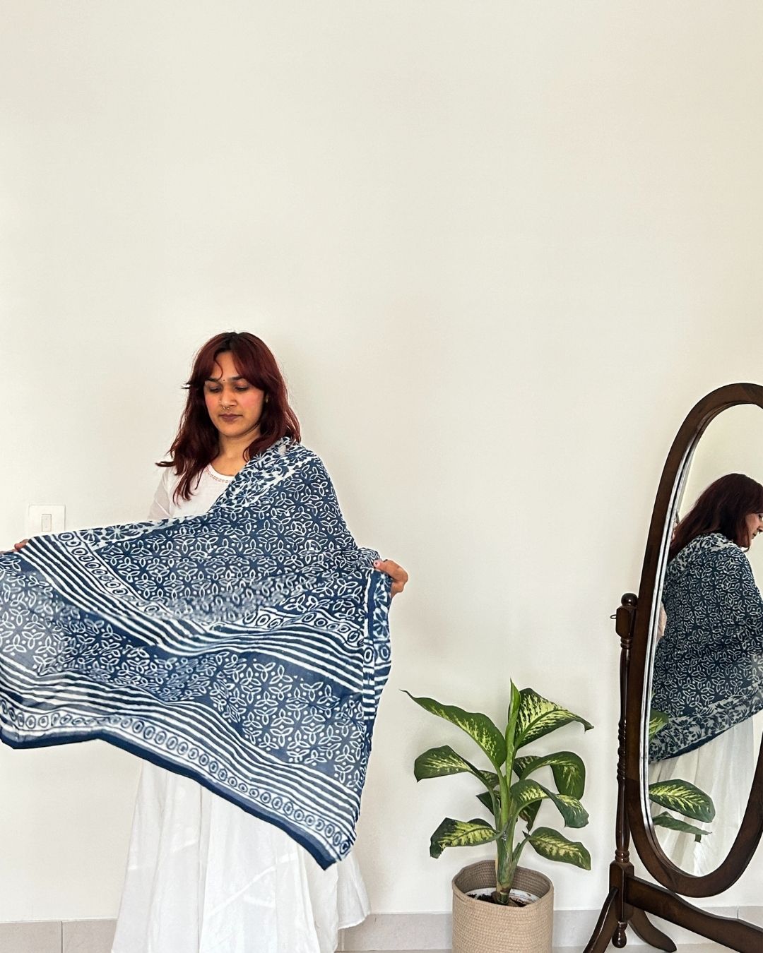 dupatta, indigo dupatta, kimono, cotton dupatta, indigo cotton dupatta 