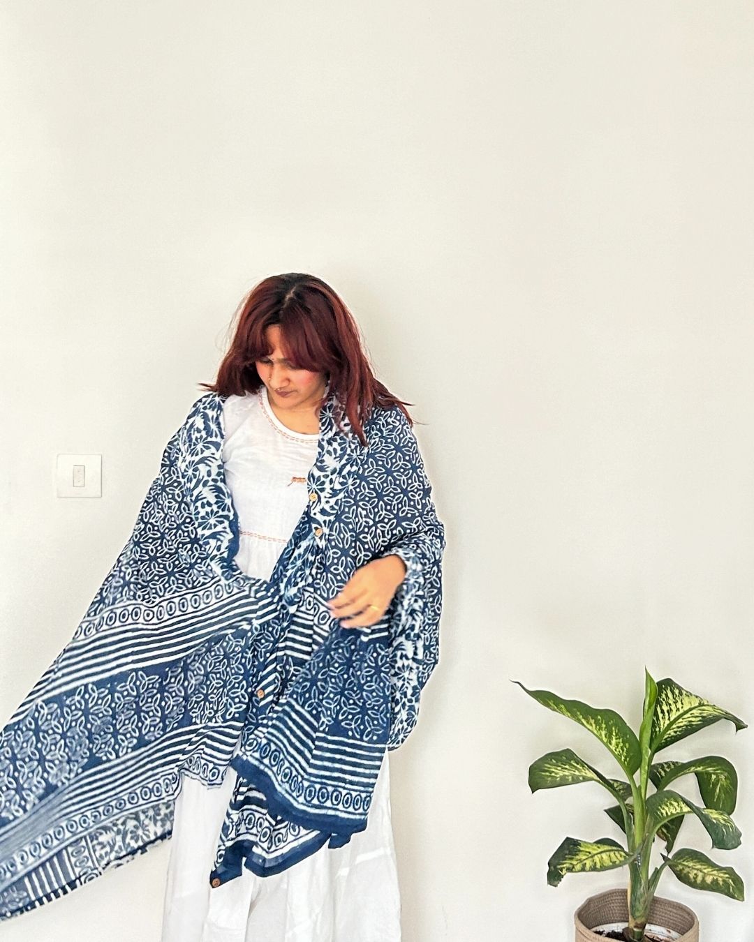 dupatta, indigo dupatta, kimono, cotton dupatta, indigo cotton dupatta 