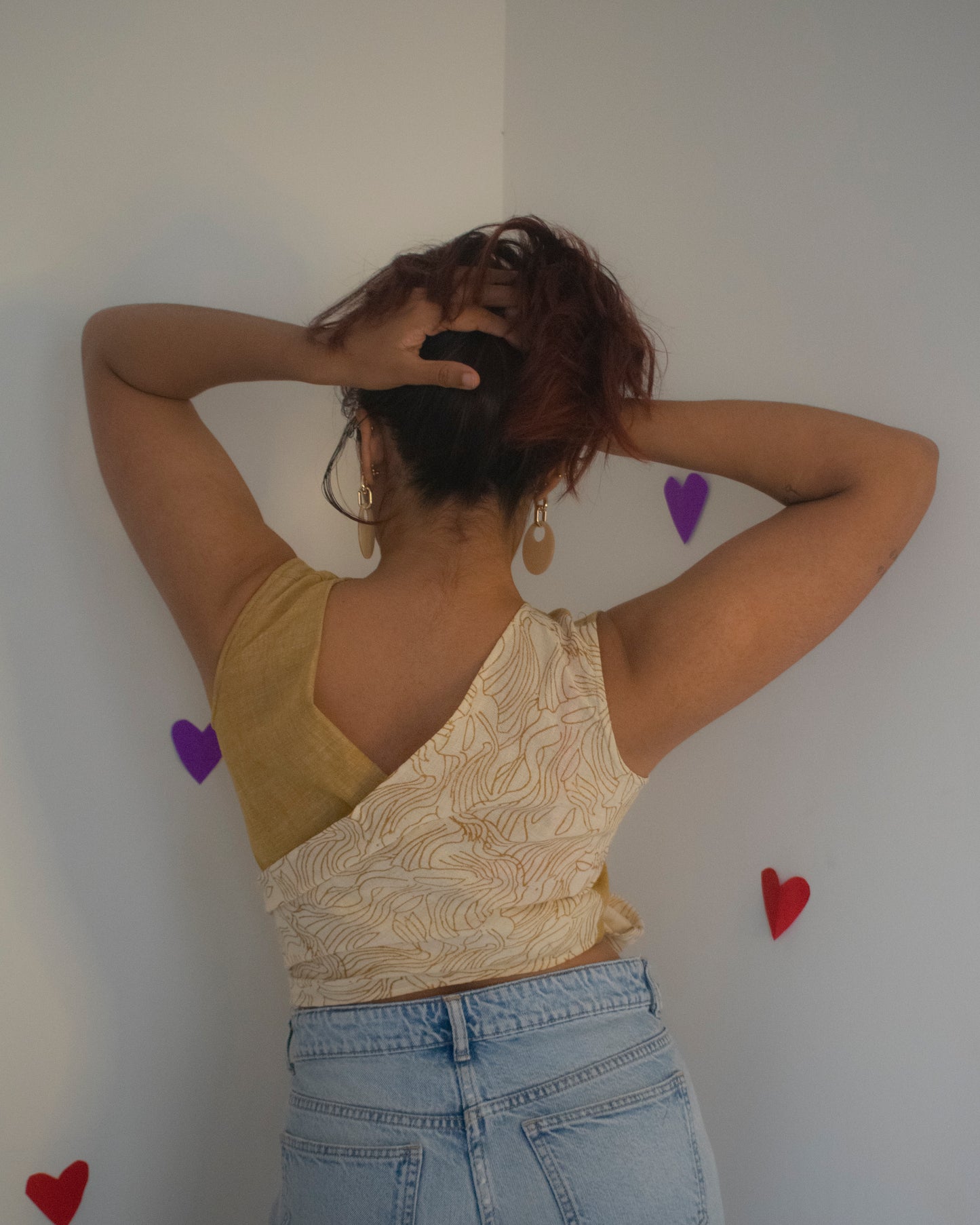 Coconut Barfi Reversible Wrap Top With Tie Up Detail