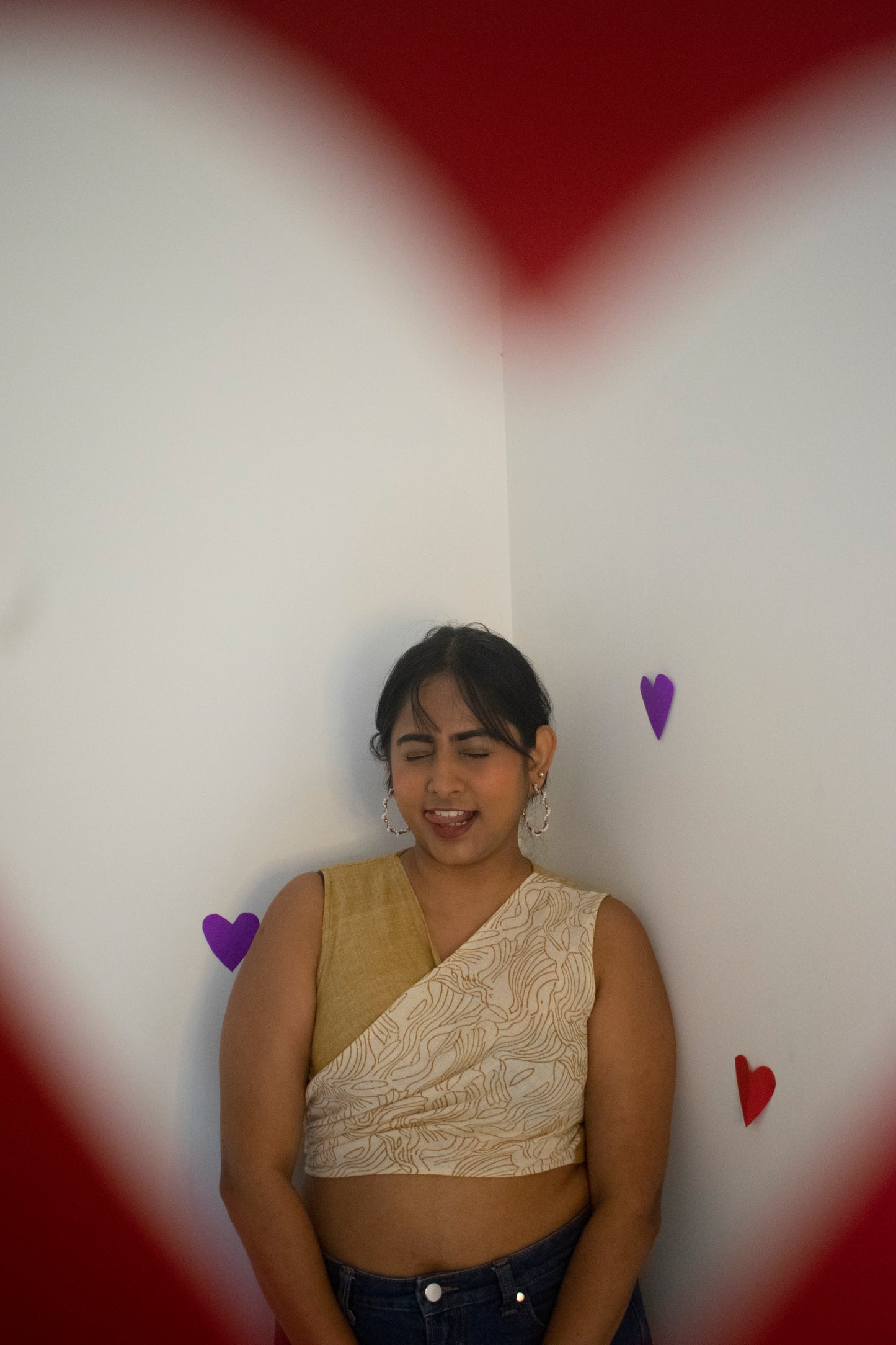 Coconut Barfi Reversible Wrap Top With Tie Up Detail