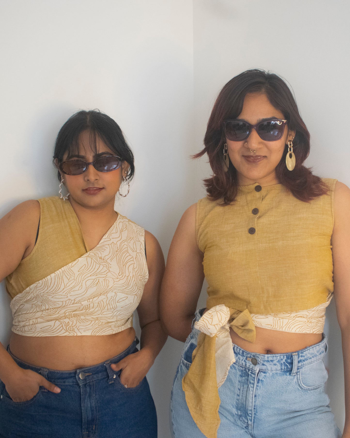 Coconut Barfi Reversible Wrap Top With Tie Up Detail