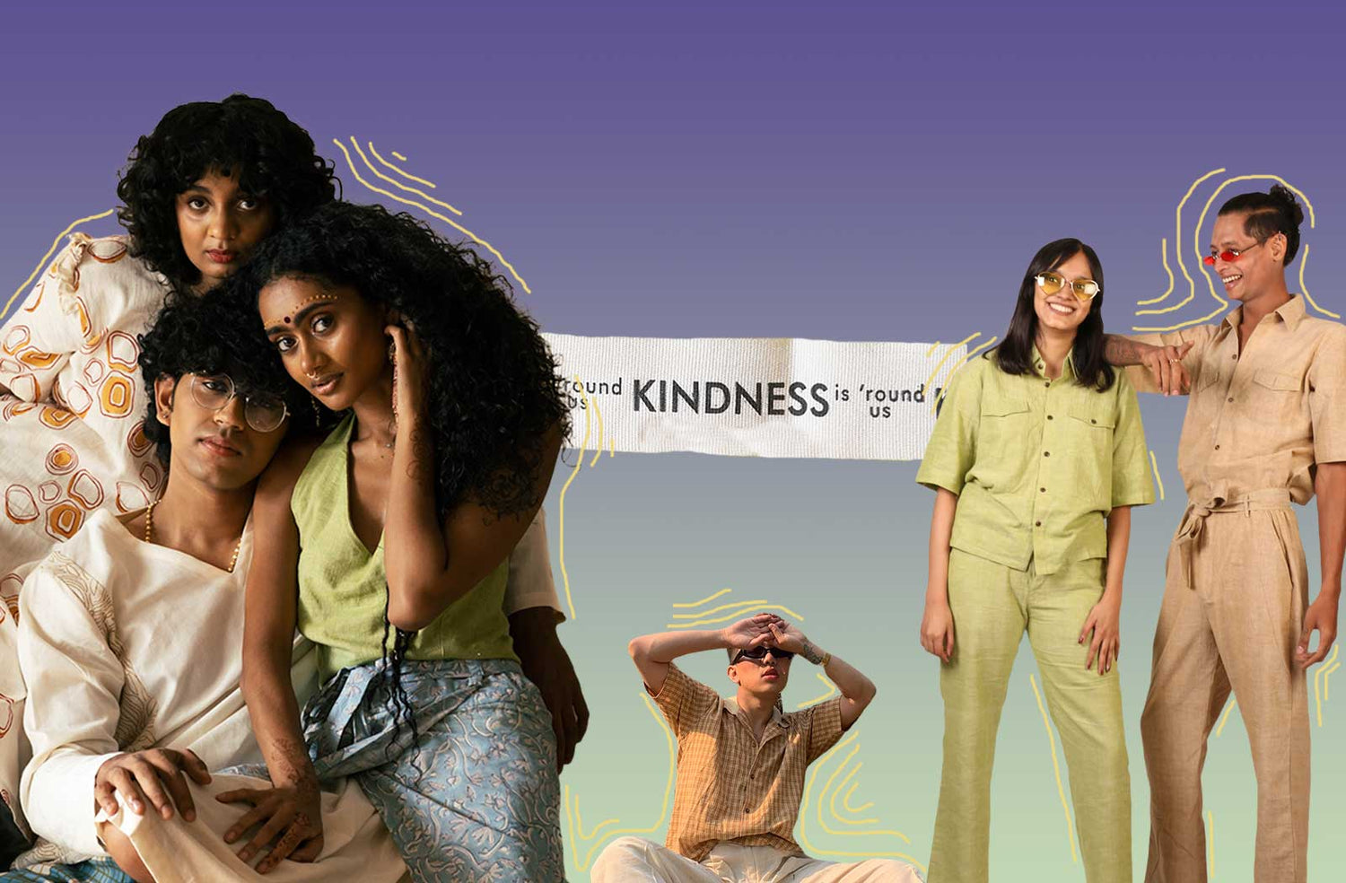 Genderfluid sustainable clothing made out of handwoven khadi and cotton fabrics 