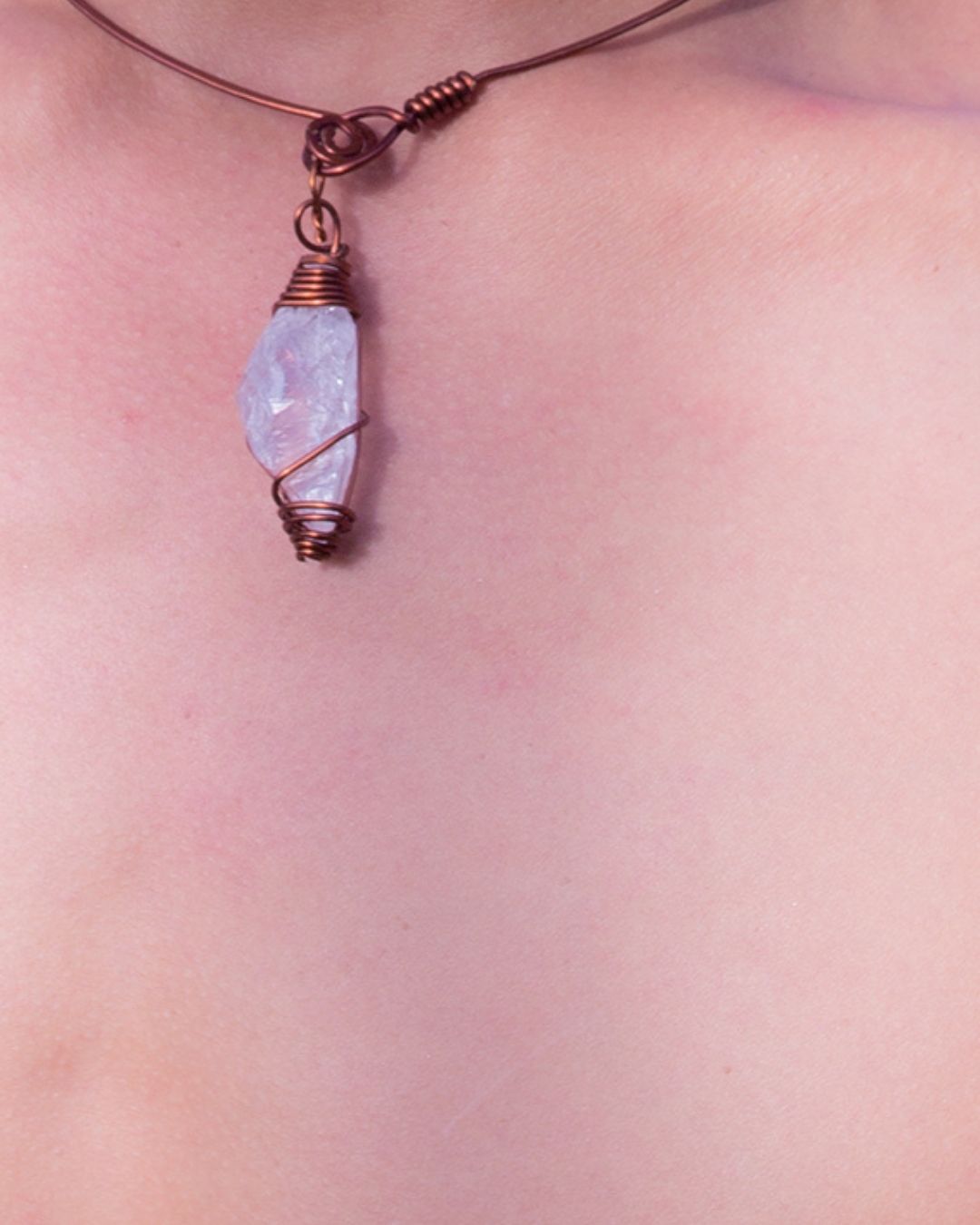 Copped wrapped crystal 
