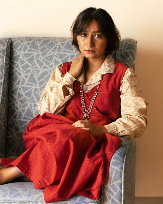 Beige hand-block printed Shirt