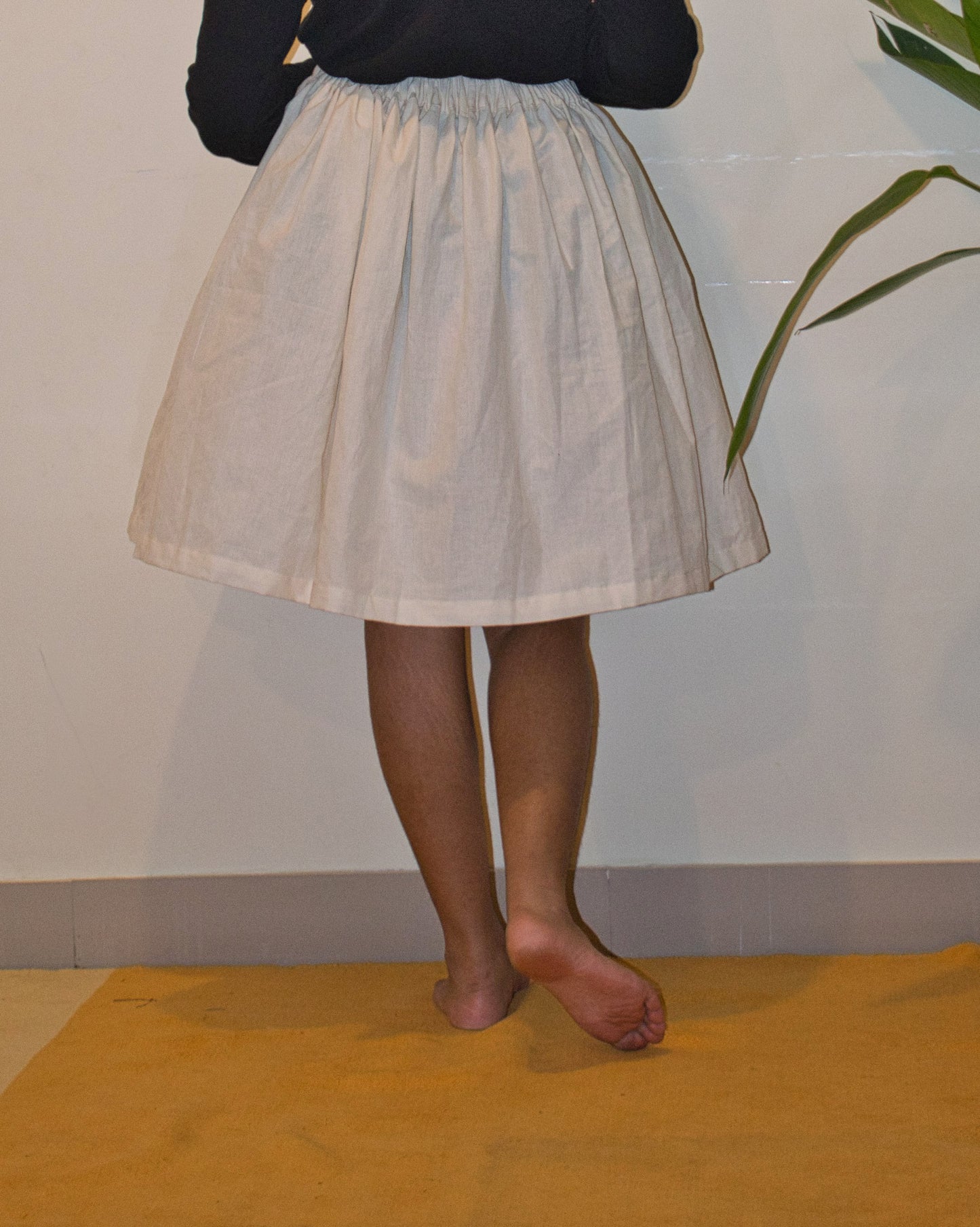 Teal hand block-printed cotton skirt set