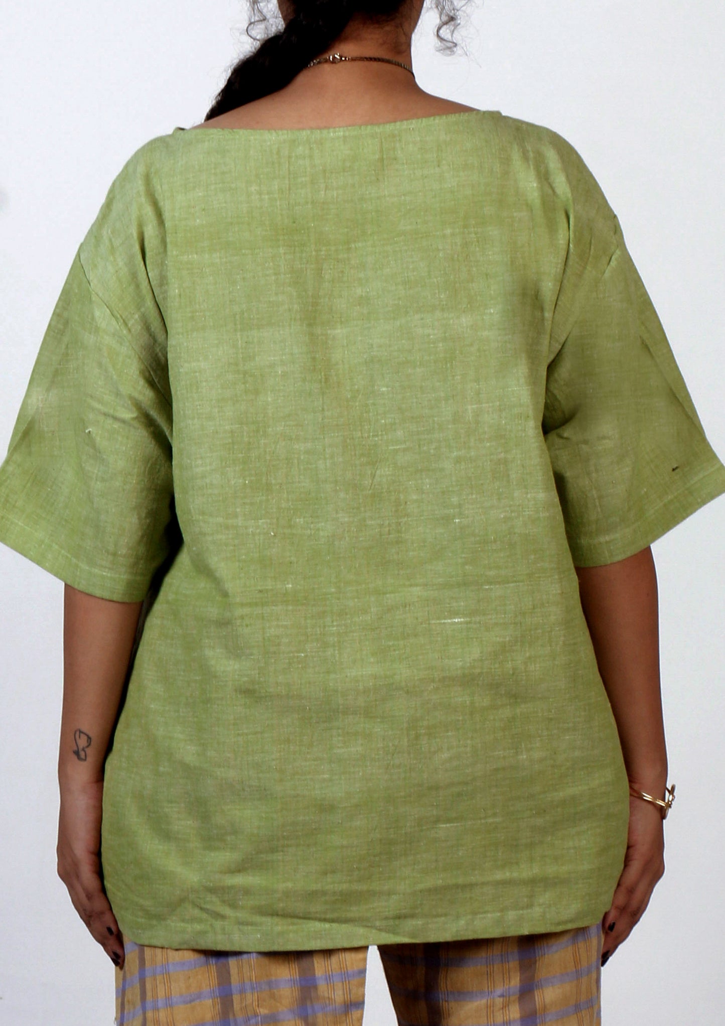 Green khadi cotton tunic