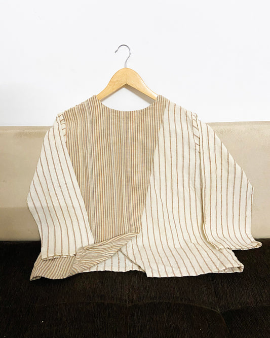 Handwoven cotton overlap reversible top