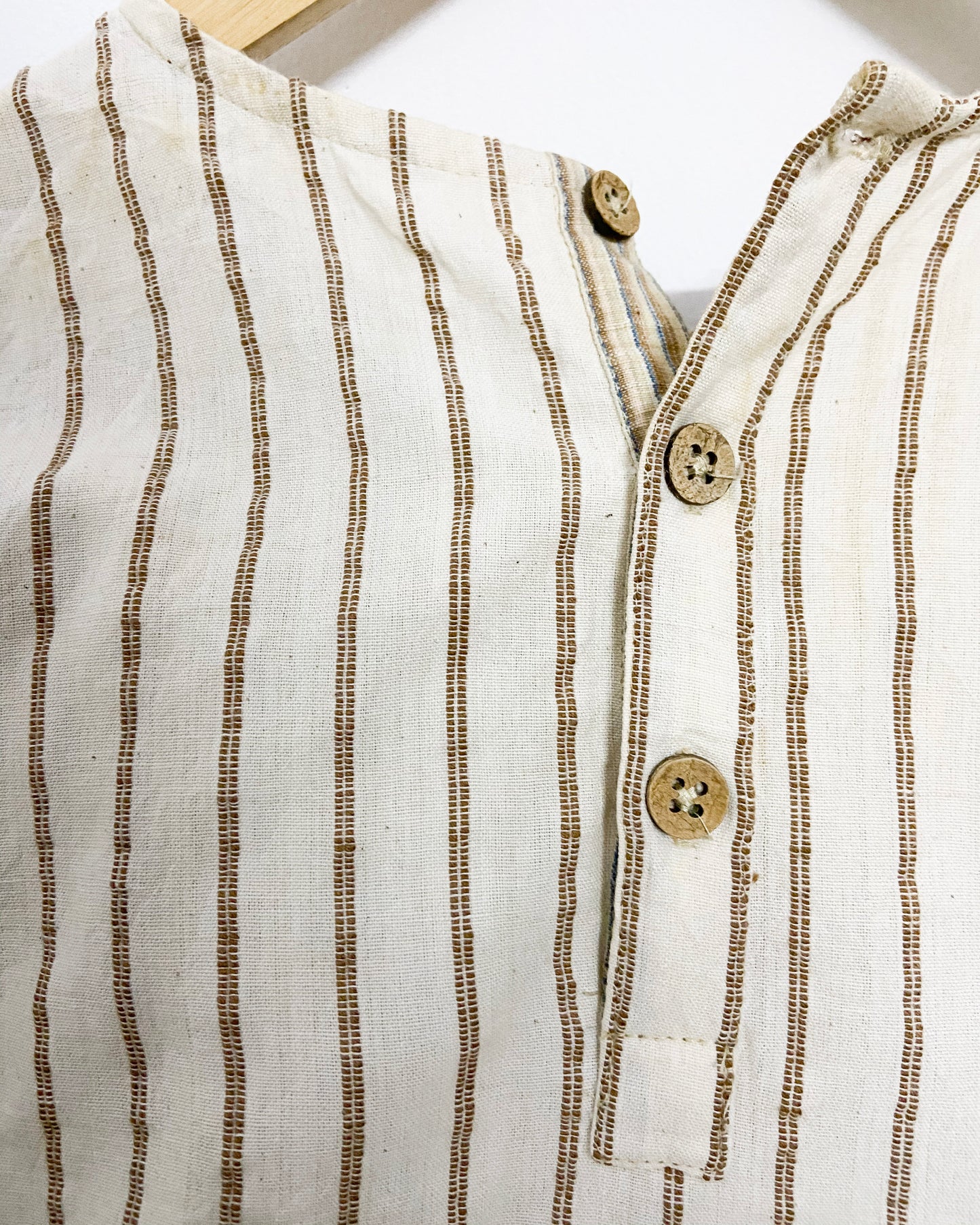 Handwoven cotton overlap reversible top