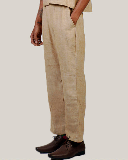 Green khadi cotton summer trousers