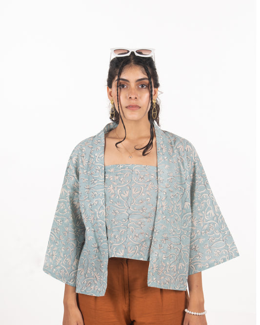 Cucumber Salad top and Kimono Set