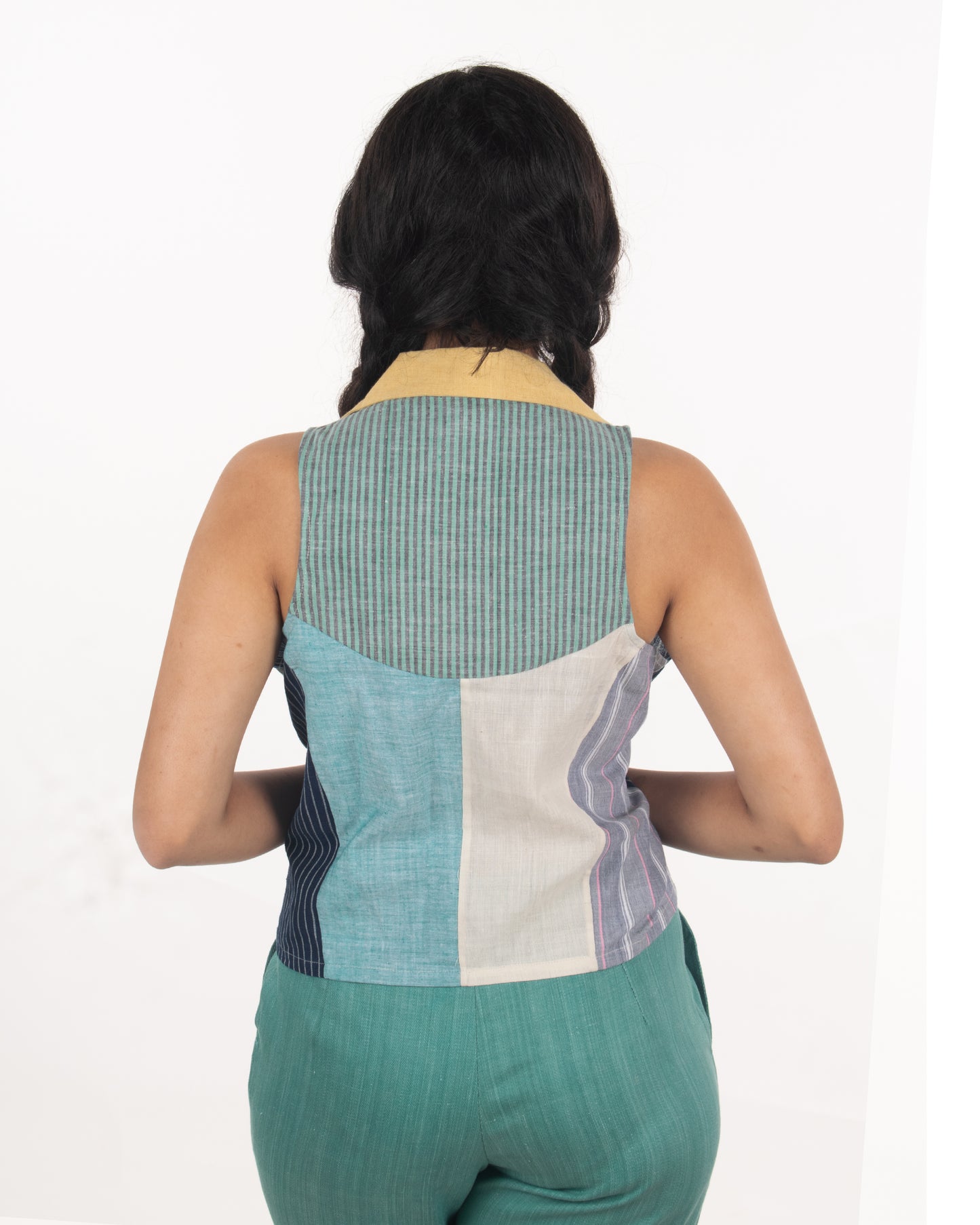 Racerback sleeveless patchwork shirt (S/M)